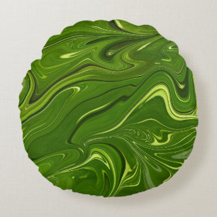 Greenery Swirls Round Cushion