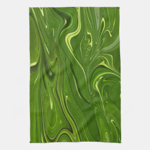 Greenery Swirls Tea Towel