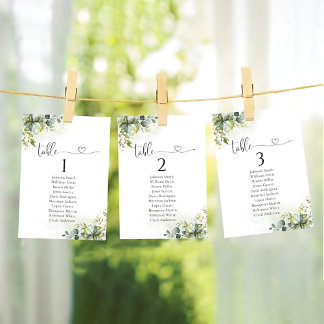 Greenery Table Seating Chart