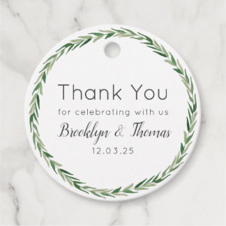 Greenery Thank you Wedding Favour Tags