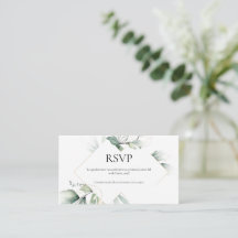 Greenery theme Wedding RSVP Card 