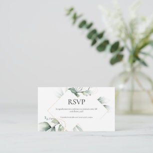 Greenery theme Wedding RSVP Card