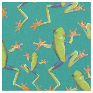 Greenery Tree-Frog Pattern Design Fabric