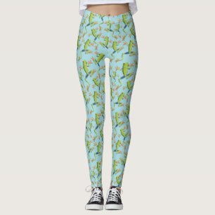 Greenery Tree-Frog Pattern Design  Leggings