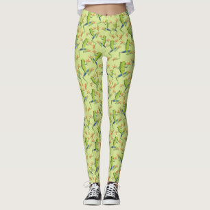 Greenery Tree-Frog Pattern Design Leggings