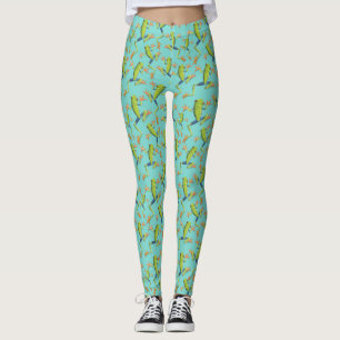 Greenery Tree-Frog Pattern Design  Leggings