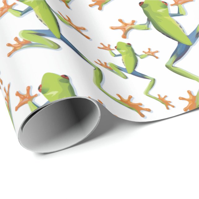 Greenery Tree-Frog Pattern Design  Wrapping Paper (Roll Corner)