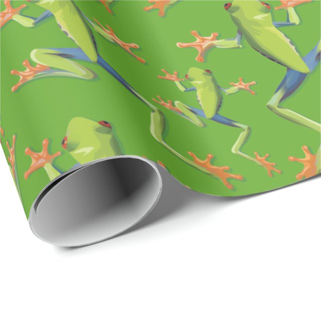 Greenery Tree-Frog Pattern Design  Wrapping Paper (Roll Corner)