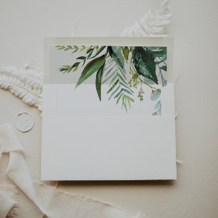 Greenery Tropical Calligraphy Wedding Invitation Envelope