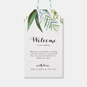 Greenery Tropical Calligraphy Wedding Welcome Gift Tags