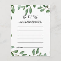 Greenery Tropical Eucalyptus Bucket List Cards