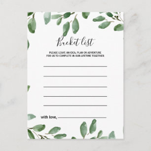 Greenery Tropical Eucalyptus Bucket List Cards