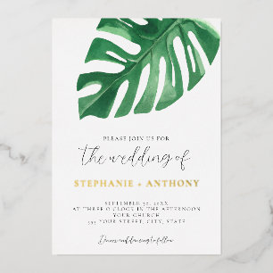 Greenery Tropical Monstera Leaves Summer Wedding