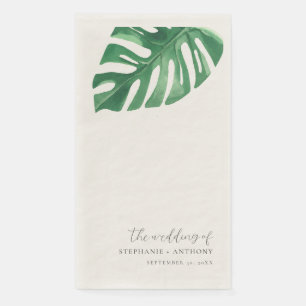 Greenery Tropical Monstera Leaves Summer Wedding   Napkin
