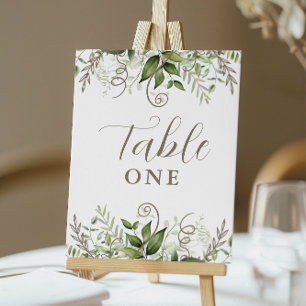Greenery Tropical Wedding Table Number