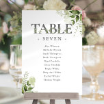 Greenery Typography Seating Plan Table Number<br><div class="desc">These elegant wedding table numbers featuring greenery floral typography can be personalised with your guests' seating plan set in chic lettering. The cards are printed on the front and back (double-sided). Designed by Thisisnotme©</div>