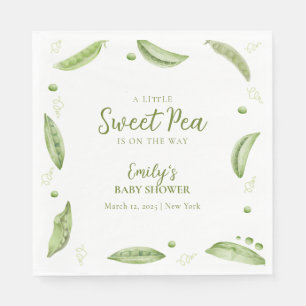 Greenery Veggie Sweet Pea In Pod Baby Shower  Napkin