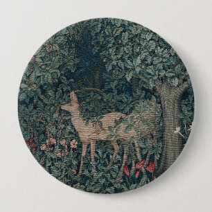 Greenery, Victorian Era Tapestry by Henry Dearle 10 Cm Round Badge