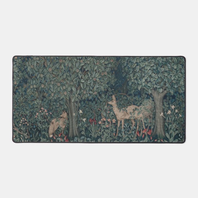 Greenery, Victorian Era Tapestry by Henry Dearle Desk Mat (Front)