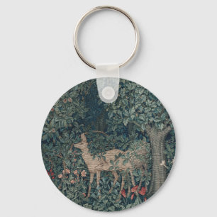 Greenery, Victorian Era Tapestry by Henry Dearle Key Ring