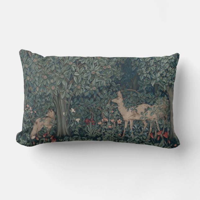 Greenery, Victorian Era Tapestry by Henry Dearle Lumbar Cushion (Front)