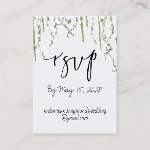 Greenery Vines Online RSVP & Details Mighty Busine Business Card