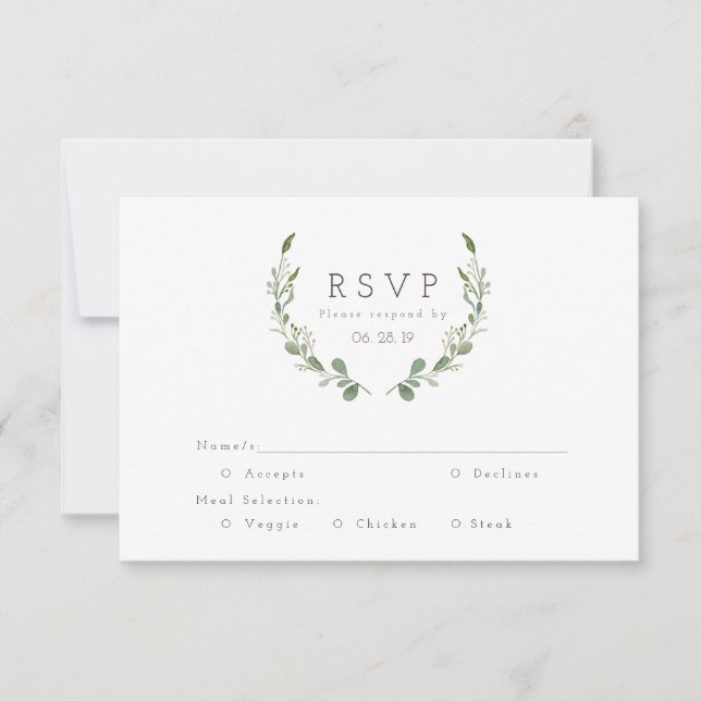 Greenery Vines Watercolor | RSVP (Front)