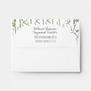 Greenery Vines Wedding 4 x 5" Save The Date Size Envelope