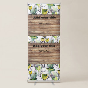 Greenery Vintage Modern Retro Fairyland Flowers Retractable Banner