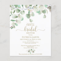 Greenery Virtual Bridal Shower Budget Invitation