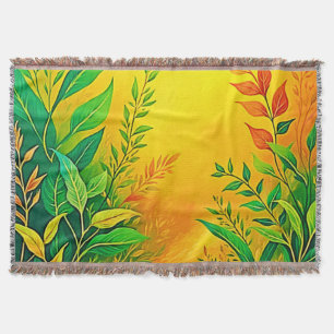Greenery Warm Glow Art Throw Blanket