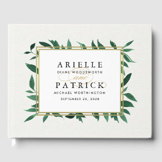 Greenery Watercolor Botanical Wedding Guest Book