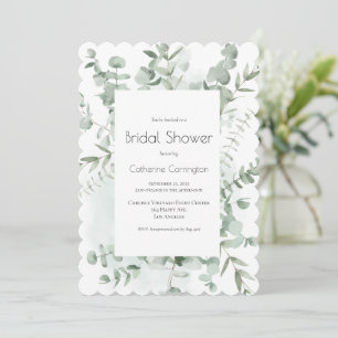 Greenery Watercolor Bridal Shower Invitations