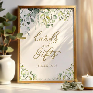 Greenery Watercolor Cards And Gifts Sign 