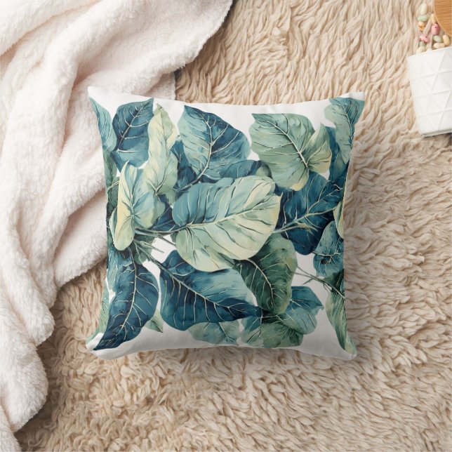 Greenery Watercolor Cushion (Blanket)
