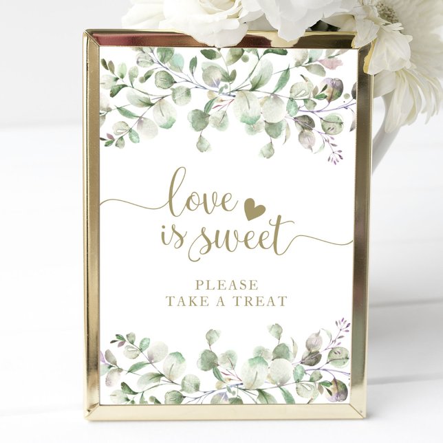Greenery Watercolor Eucalyptus Love Is Sweet Sign (Creator Uploaded)