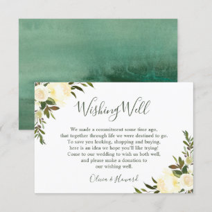 Greenery Watercolor Floral Wedding Wishing Well Invitation