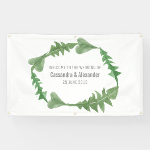 Greenery Watercolor Foliage Wedding Banner