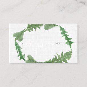 Greenery Watercolor Foliage Wedding Place Cards