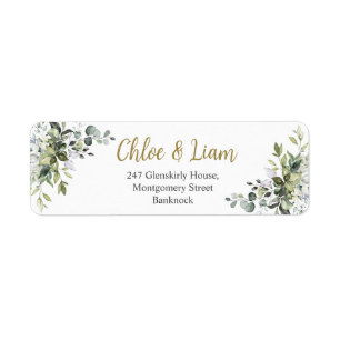 Greenery Watercolor Return Address 