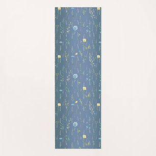 Greenery Watercolor Rustic Botanic floral flower Yoga Mat