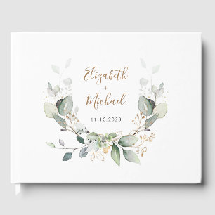 Greenery Watercolor Wedding Guest Book