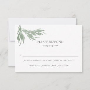 Greenery Watercolor Wedding Insert Card