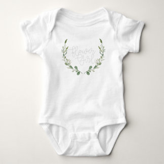 Greenery Watercolor Wreath | Flower Girl Baby Bodysuit
