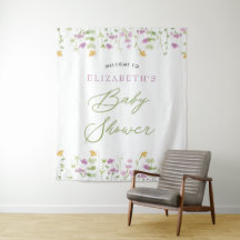 Greenery Watercolor Yellow Pink Welcome Sign 