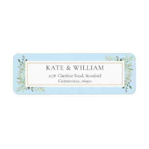 Greenery Watercolour Leaves Foliage Address