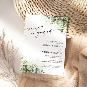 Greenery We are engaged Invitation