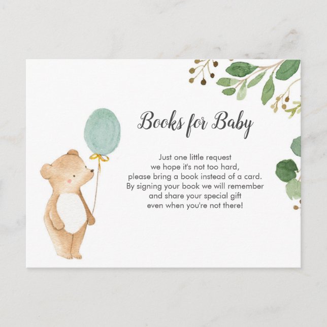 Greenery We Can Bearly Wait Books for Baby  Postcard (Front)
