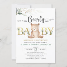 Greenery We Can Bearly Wait Teddy Bear Baby Shower