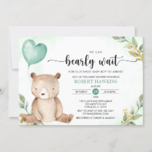 Greenery We Can Bearly Wait Teddy Bear Baby Shower